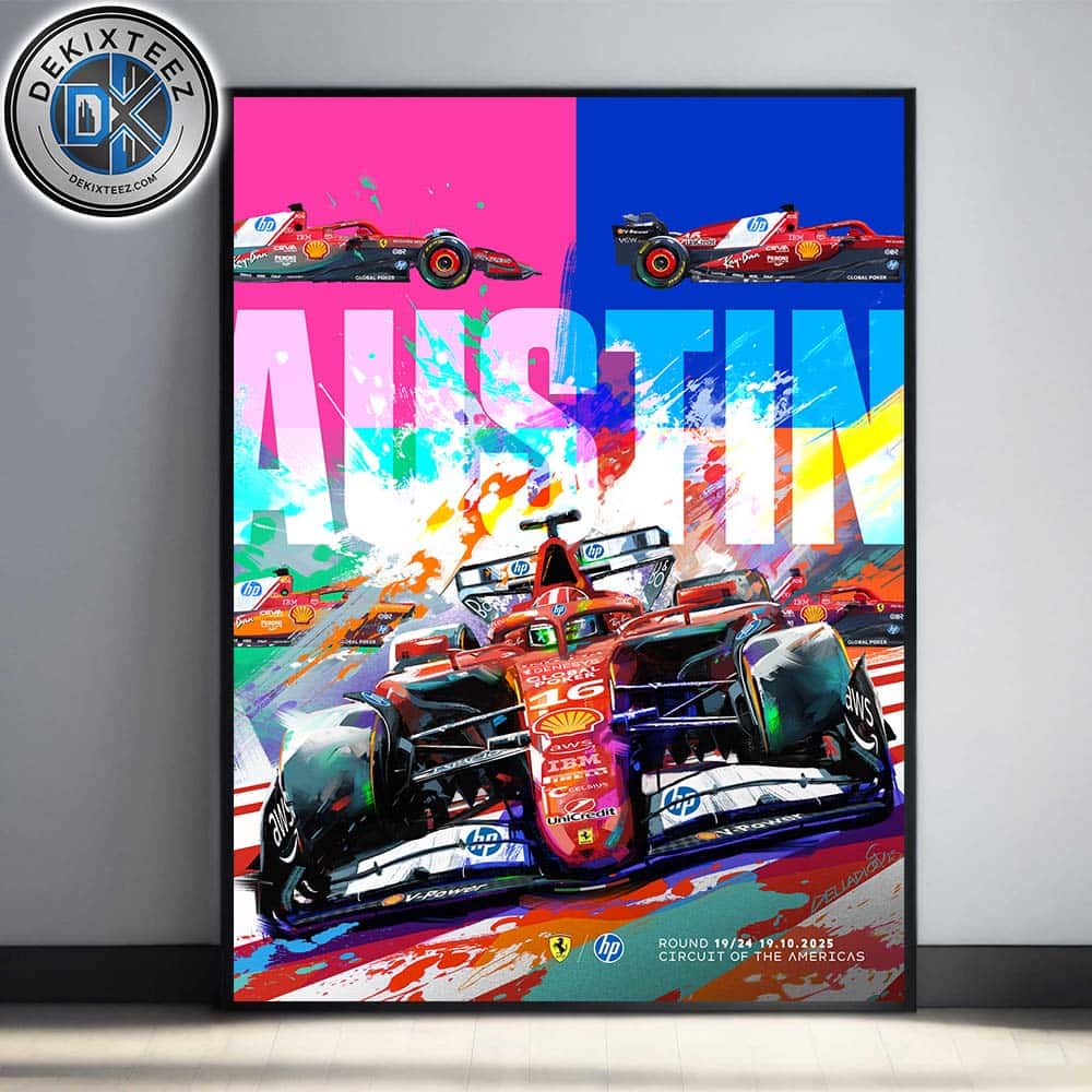 Scuderia Ferrari F1 Team In Austin Poster For United States Grand Prix On October 19 2025 Home Decor Poster Canvas Scuderia Ferrari F1 Team In Austin Poster For United States Grand Prix On October 19 2025 Home Decor Poster Canvas
