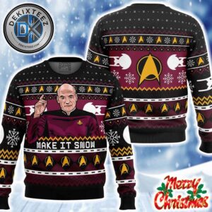 Star Trek Captain Picard Make It Snow Personalized Christmas 2025 Holiday Ugly Christmas Sweater Star Trek Captain Picard Make It Snow Personalized Christmas 2025 Holiday Ugly Christmas Sweater