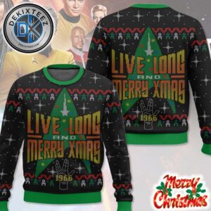 Star Trek Live Long And Merry Xmas 1966 Star Trek Custom Ugly Christmas Sweater Star Trek Live Long And Merry Xmas 1966 Star Trek Custom Ugly Christmas Sweater
