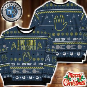 Star Trek Live Long And Prosper Gift For Fan 2025 Knitted Ugly Christmas Sweater Star Trek Live Long And Prosper Gift For Fan 2025 Knitted Ugly Christmas Sweater