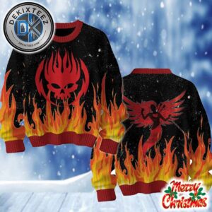The Offspring Fire Pattern Personalized Christmas 2025 Holiday Ugly Christmas Sweater