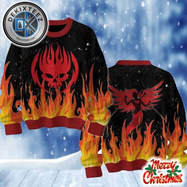 The Offspring Fire Pattern Personalized Christmas 2025 Holiday Ugly Christmas Sweater