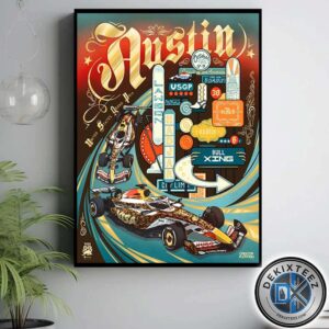 Visa Cash App Racing Bulls F1 Team In Austin Poster For United States Grand Prix October 17-19 2025 Home Decor Poster Canvas